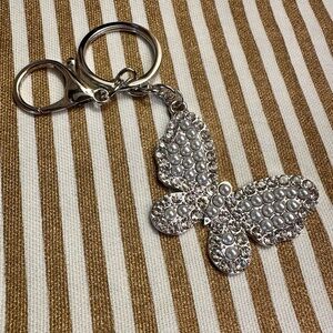 Elegant Silver Butterfly Keychain